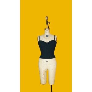 1990s MONDI GALA. BUSTIER W/Bow Detail & Smocked Silk Satin Back. XS-S. As Is